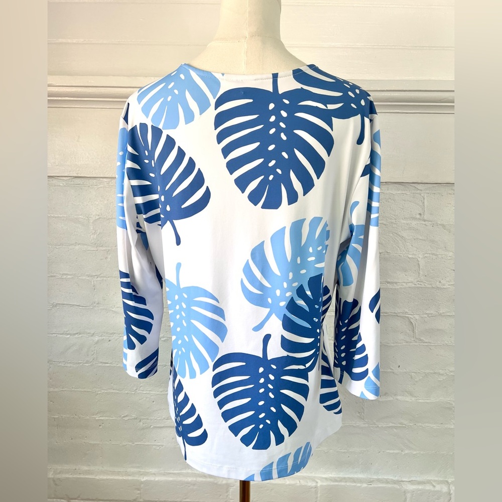Sailor Sailor Crew Tee Blue Monstera 50 UPF Wicking Sailor Cloth Sun Shirt - Picture 5 of 12